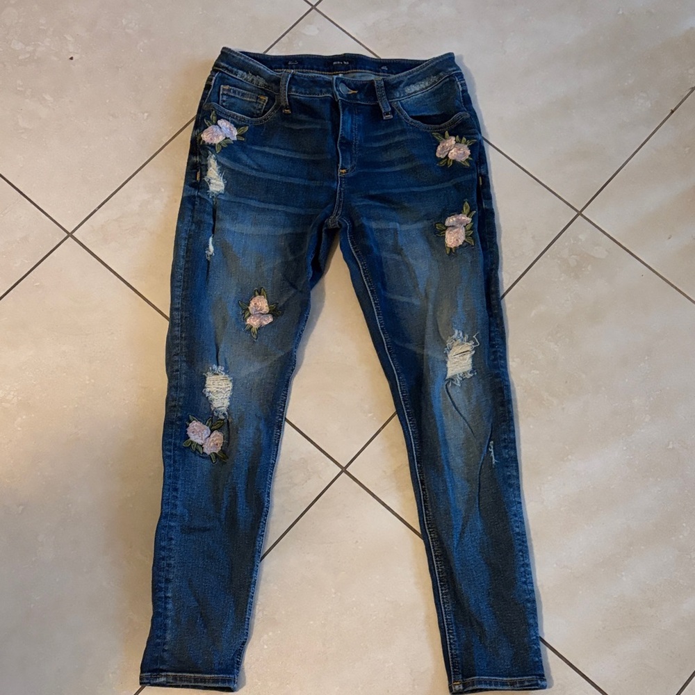 Miss Me Embroidered Blue Jeans for Women